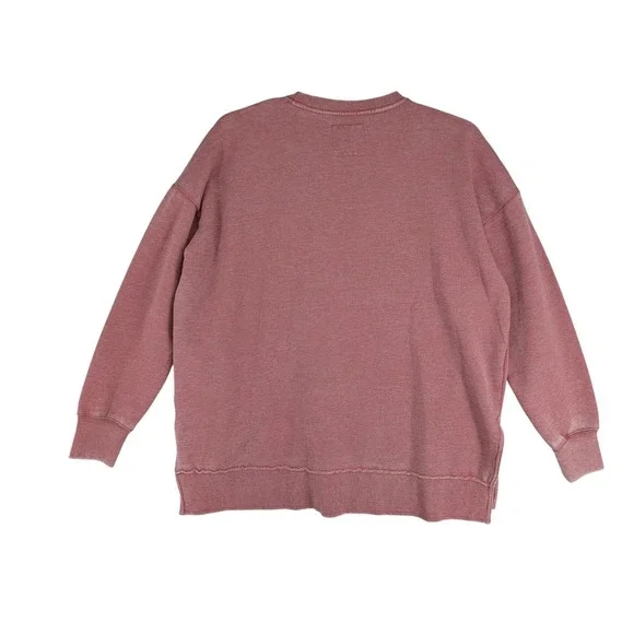 Southern Fried Cotton Womens XL Washed Pink Oversized Sweatshirt Pockets - Picture 3 of 9